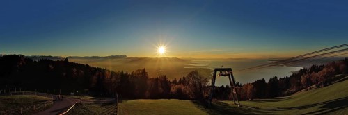 Lake Constance panorama at sunset from the Pfänder