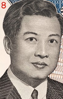 Norodom Sihanouk (1922-2012) on 2000 Riels Banknote from Cambodia. King of Cambodia during