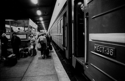 Germany, Berlin, 8 November 1990, trains from the Soviet Union arrive at Lichtenberg station,