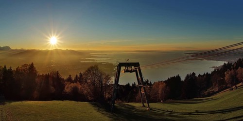 Lake Constance panorama at sunset from the Pfänder