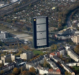 ARAG Tower, high-rise building of the ARAG insurance group in Düsseldorf Aerial view, state