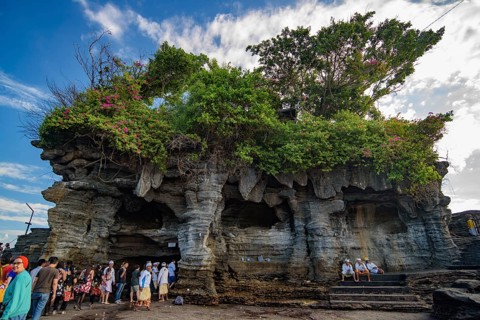 Tanah Lot, a rock formation in Bali Island, Indonesia, Asia