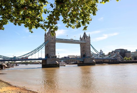 Romantic view of the famous historic Tower Bridge over the tranquil River Thames, London, United