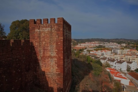 Silves Castle, medieval fortress from the 12th/13th century in the town of Silves in the Algarve in