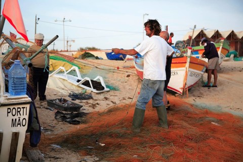 Fisherman in Armacao de Pera, Algarve, Portugal, Europe