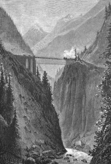 Gotthard railway, Intschireuss bridge over the Reuss in the canton of Uri, southwest of Amsteg near