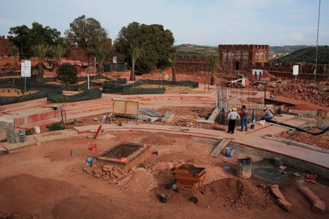 Archaeological excavation in the castle of Silves, medieval fortress from the 12th/13th century in