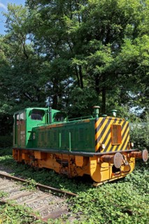 Locomotive EH 388 from the former Krupp steelworks, monument in the Duisburg-Nord Landscape Park,