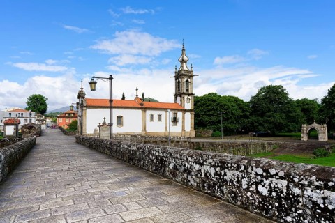 Saint Anthony of the Old Tower Church and the Roman and Medieval bridge, Ponte de Lima, Minho,