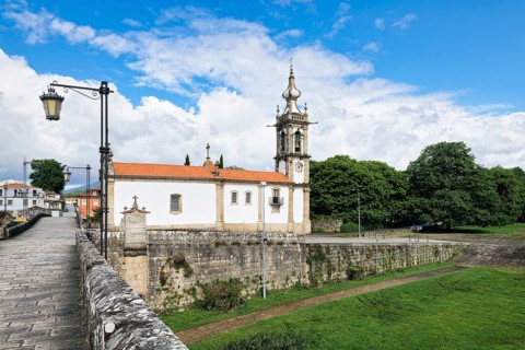 Saint Anthony of the Old Tower Church and the Roman and Medieval bridge, Ponte de Lima, Minho,