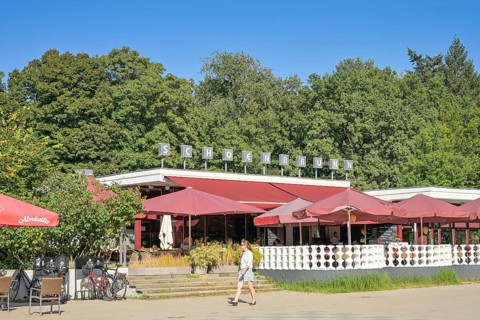 Cafe Schoenbrunn, Volkspark, Friedrichshain, Berlin, Germany, Europe