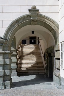 Staircase, country house, inner city, Klagenfurt, Carinthia, Austria, Europe