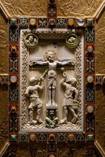 Interior view, book cover, Codex Aureus, Abbey Museum, Echternach Abbey, Echternach, Luxembourg,
