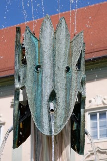 Detail, Kogelnik Fountain, Landhaus Park, Innere Stadt, Klagenfurt, Carinthia, Austria, Europe