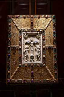 Interior view, book cover, Codex aureus, Abbey Museum, Echternach Abbey, Echternach, Luxembourg,