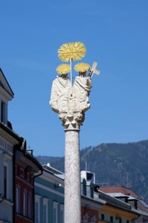 Trinity Column, Main Square, Villach, Carinthia, Austria, Europe