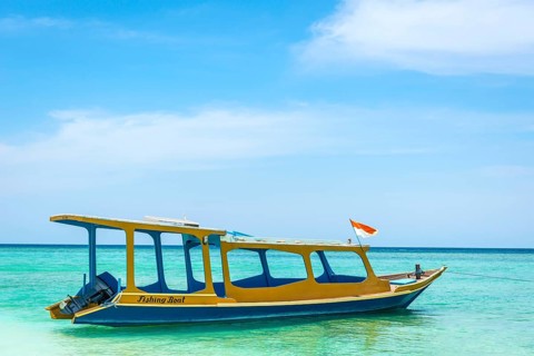 Traditional old excursion boat, sea, blue, ocean, colourful, wooden boat, excursion, tropical,