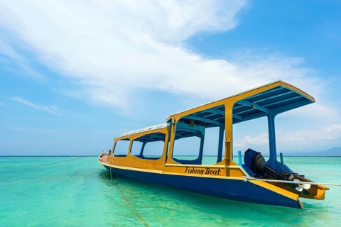 Traditional old excursion boat, sea, blue, ocean, colourful, wooden boat, excursion, tropical,