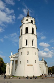 Bell tower of the cathedral, Vilnius, Lithuania, Europe