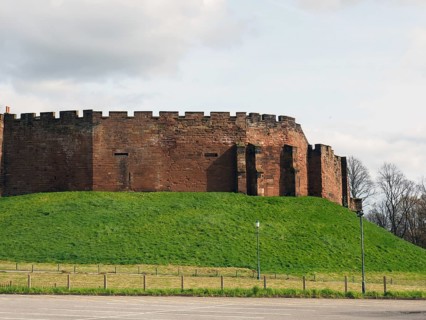 The surviving remaining medieval wall of chester castle forming part of the city walls