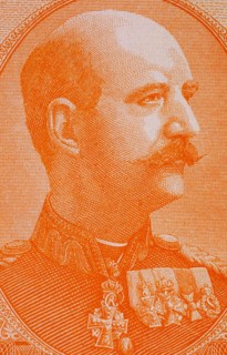 George II of Greece (1890-1947) on 10 Drachmai 1955 Banknote from Greece. King of Greece during