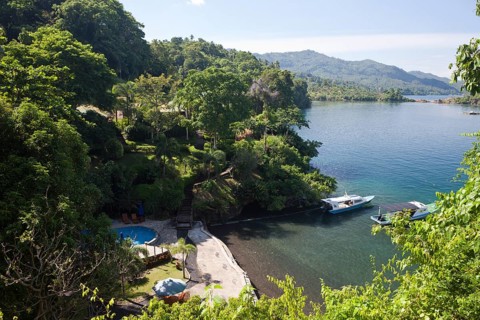 View from Lembeh Strait Resort, North Sulawesi, Indonesia, Asia