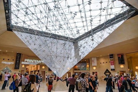 The Louvre Inverted Pyramid in the Carrousel du Louvre in Paris, France, Europe