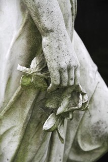Cemetery Hand with Rose Mourning