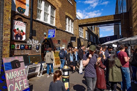 Brick Lane Sunday Market in London, United Kingdom, Europe