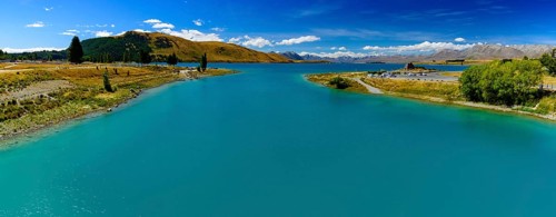 Panorama of Lake Tekapo in South Island, New Zealand, Oceania