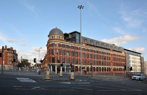Leeds, England, January 11, 2018: traffic on new york road and north street in leeds