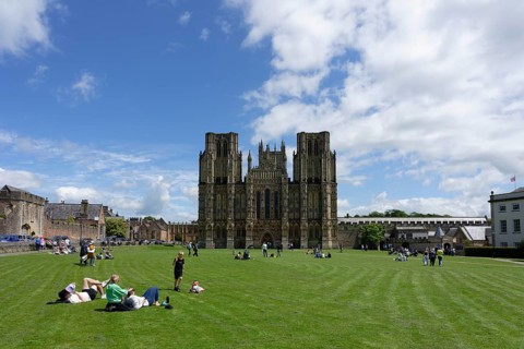 Cathedral Green, Wells Cathedral, Wells, England, Great Britain