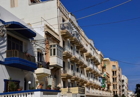 Historical Building in the Town Sliema on the Island Malta