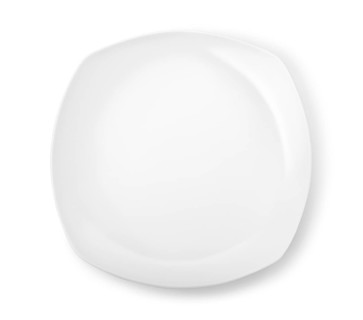 Figured white plate isolated on a white background