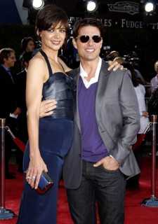 Tom Cruise and Katie Holmes at the Los Angeles premiere of 'Tropic Thunder' held at the Mann