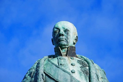 Karl Friedrich Monument on the Schlossplatz in Karlsruhe