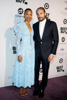 Zoe Saldana and Marco Perego Saldana at the Eva Longoria Foundation Dinner Gala held at the Four