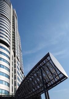Leeds, west yorkshire, united kingdom, 16 july 2019: close up of bridgewater tower in whitehall