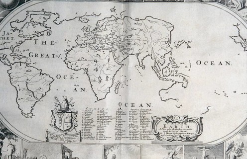 1770 world map without New Zealand or the east coast of Australia. courtesy of the Reed Collection