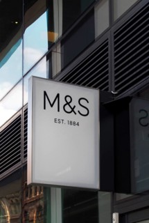 Leeds, west yorkshire, united kingdom, 4 august 2021: sign above a marks and spencer simply food