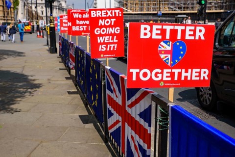 The signs and banners in London protesting the mess of the Brexit deal between the UK government