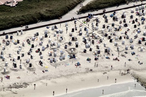 Beach chairs from the air