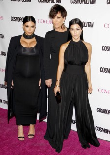 Kourtney Kardashian, Kim Kardashian and Kris Jenner at Cosmopolitan Magazine's 50th Birthday