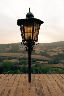 Beautiful view of Tuscany. Brunello di Montalcino wine fileds from the Castello di Velona. Summer