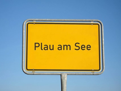 Town sign Plau am See