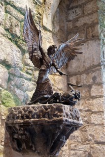 Archangel and Devil, Chapel, St Michaels Mount, Marazion, England, UK
