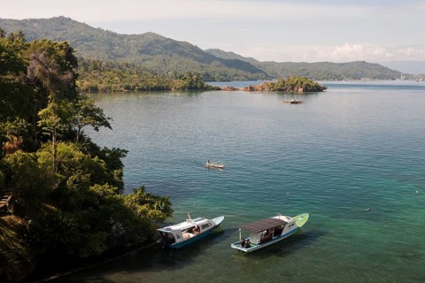 View from Lembeh Strait Resort, North Sulawesi, Indonesia, Asia