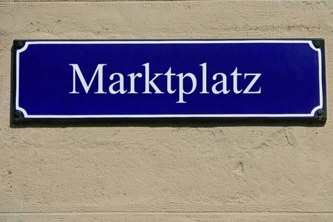 Enamel sign market place