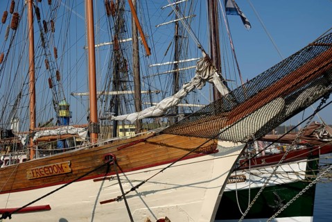 Sailing ship Freedom in Eckernförde, Schleswig-Holstein, Germany, Europe