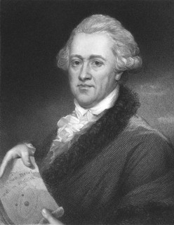 Frederick William Herschel (1738-1822) on engraving from the 1800s. German astronomer, technical